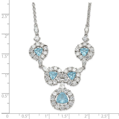 Sterlingsilber Blau & Klar Zirkonia Fantasie Halskette