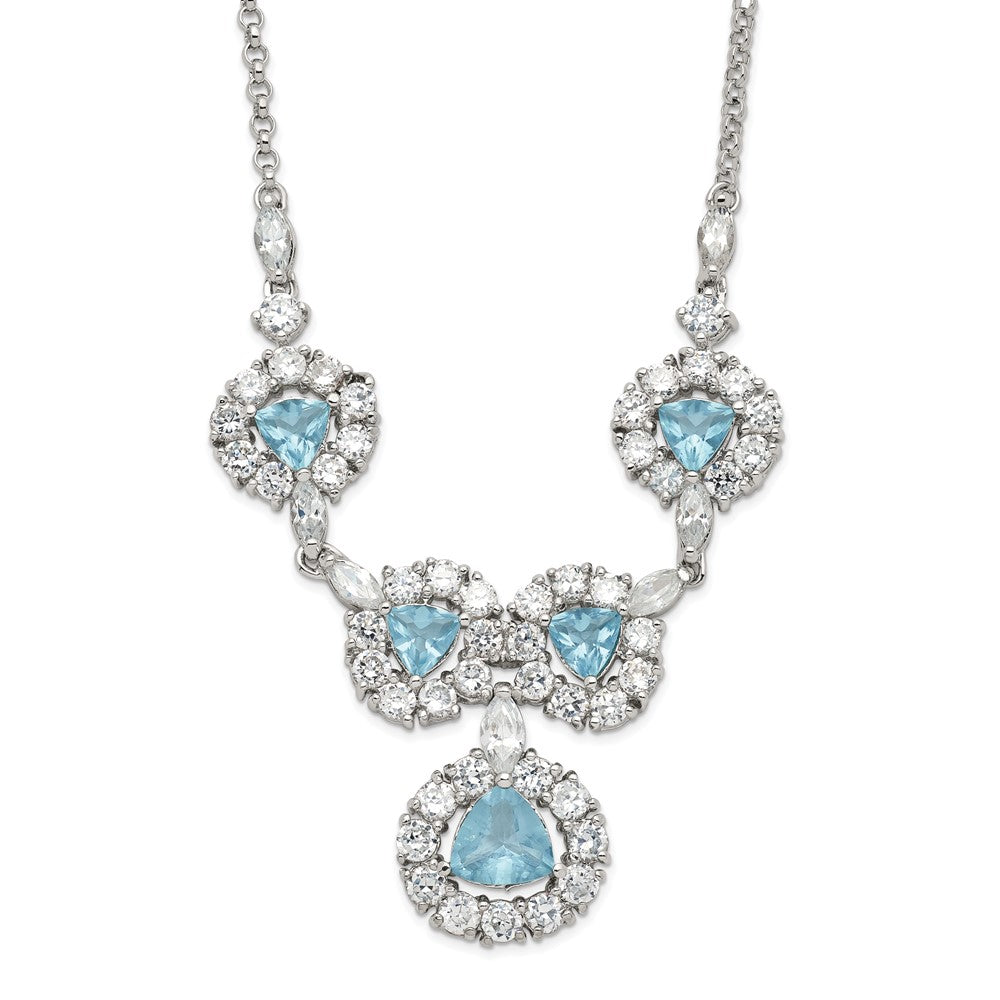 Sterlingsilber Blau & Klar Zirkonia Fantasie Halskette