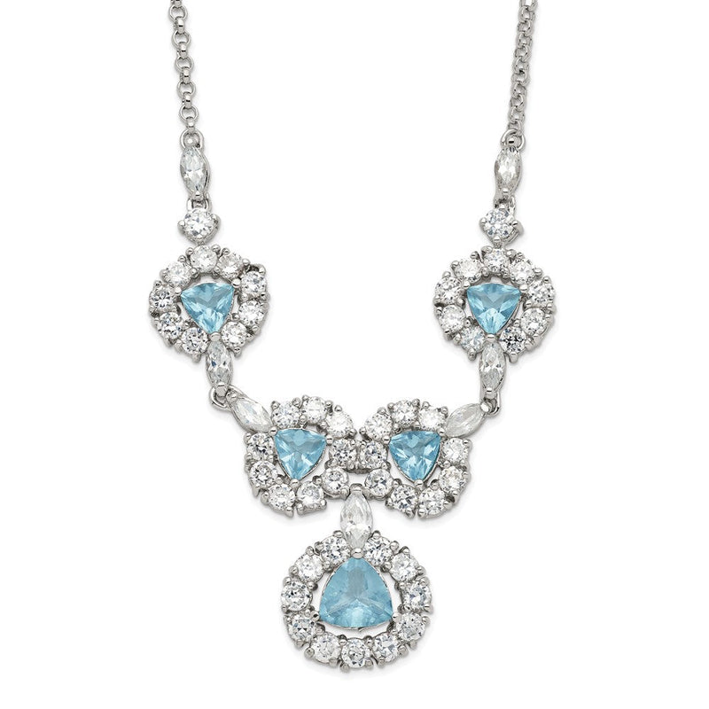 Sterlingsilber Blau & Klar Zirkonia Fantasie Halskette