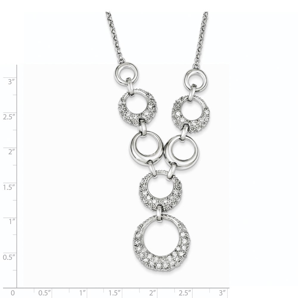 Sterlingsilber Zirkonia Kreise Halskette