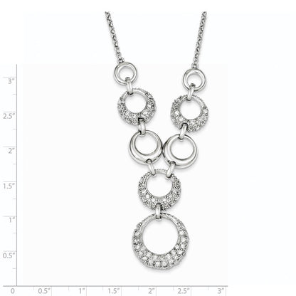 Sterlingsilber Zirkonia Kreise Halskette