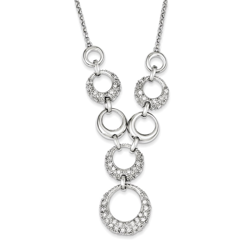 Sterlingsilber Zirkonia Kreise Halskette