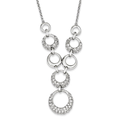Sterlingsilber Zirkonia Kreise Halskette