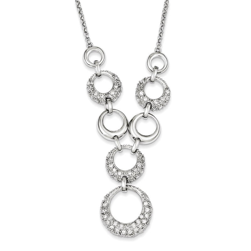 Sterlingsilber Zirkonia Kreise Halskette