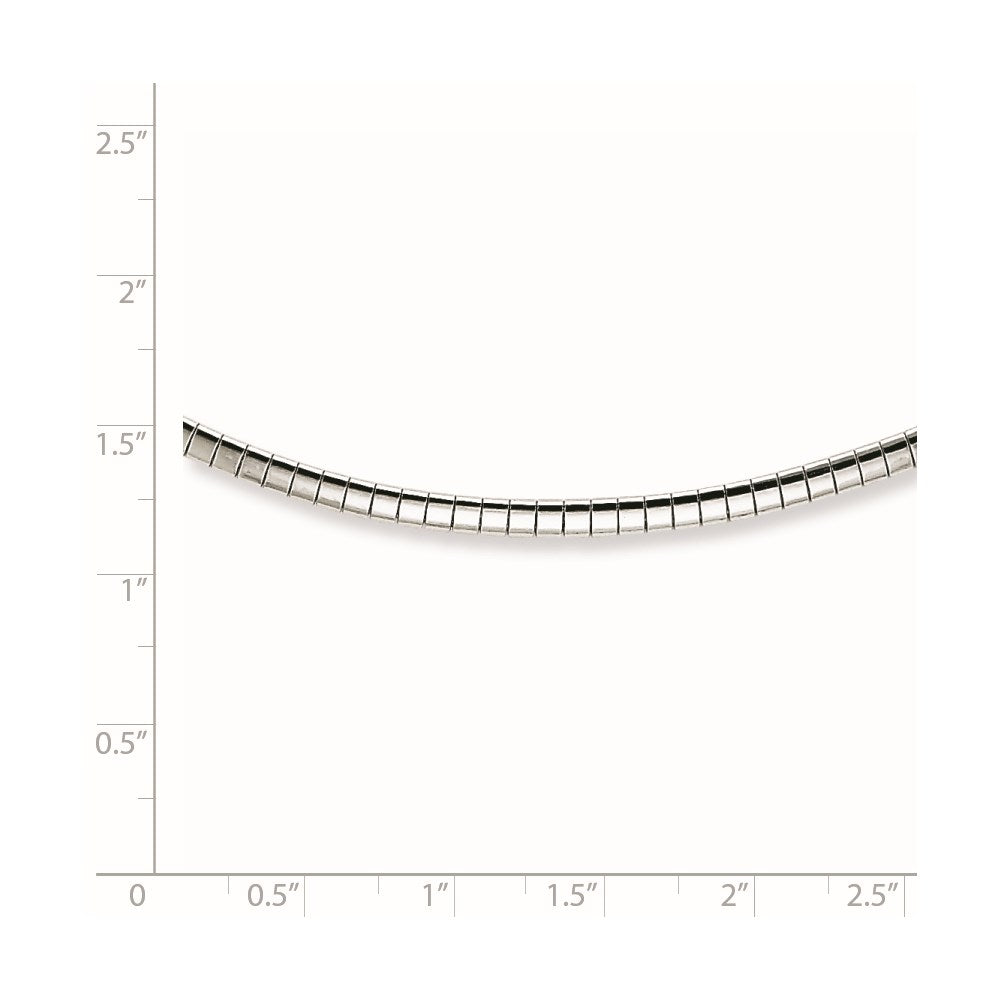 16 Zoll Sterlingsilber 2mm mit 2 in Verlängerung Cubetto Halskette