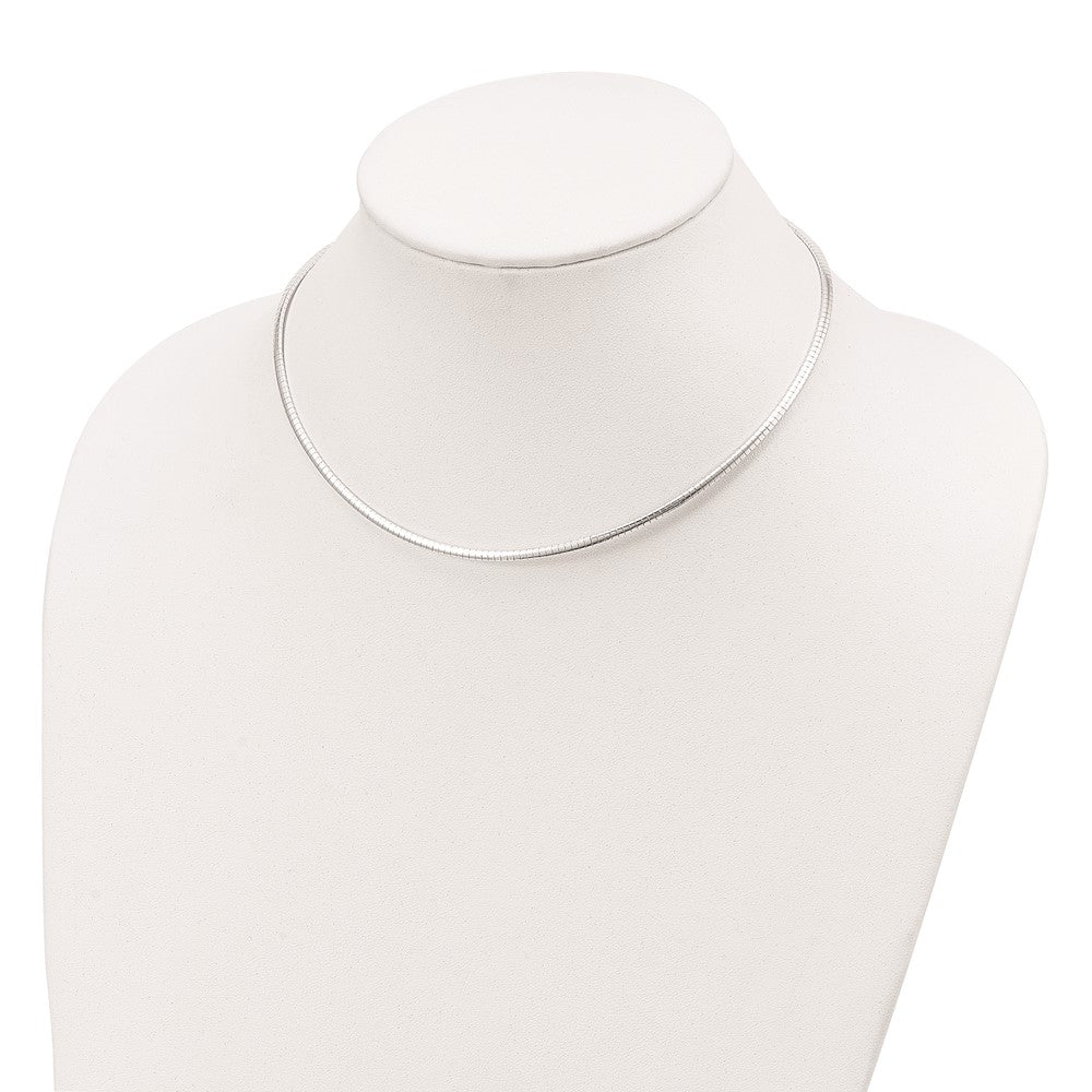 16 Zoll Sterlingsilber 2mm mit 2 in Verlängerung Cubetto Halskette