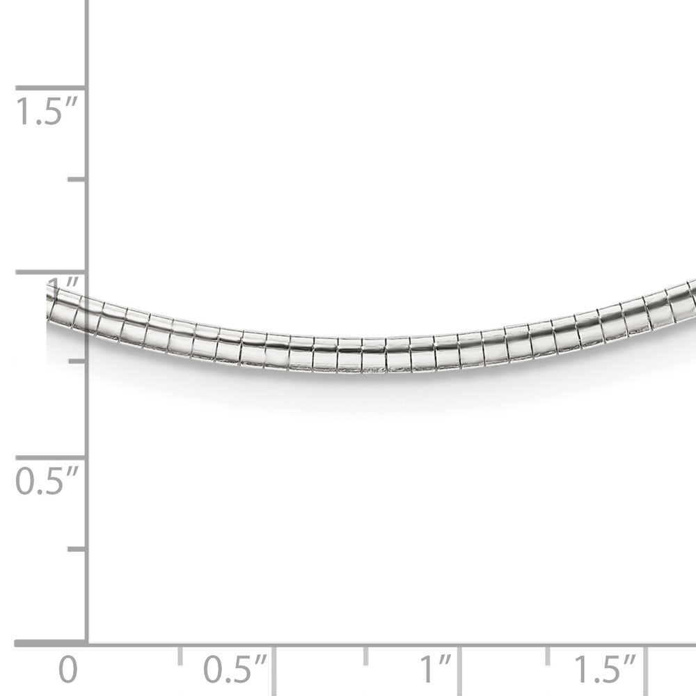 16 Zoll Sterlingsilber 2mm mit 2 in Verlängerung Cubetto Halskette