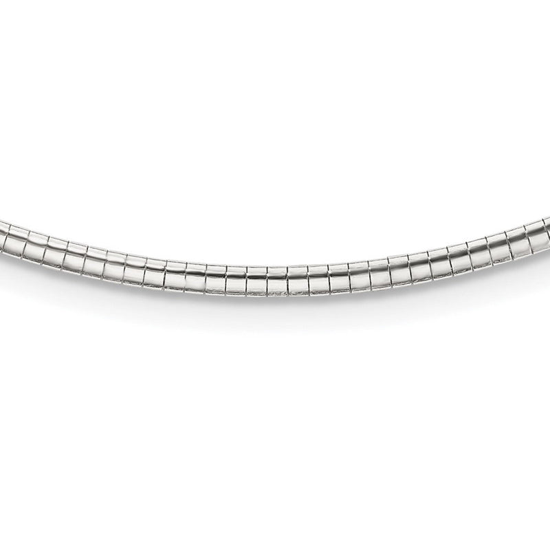 16 Zoll Sterlingsilber 2mm mit 2 in Verlängerung Cubetto Halskette