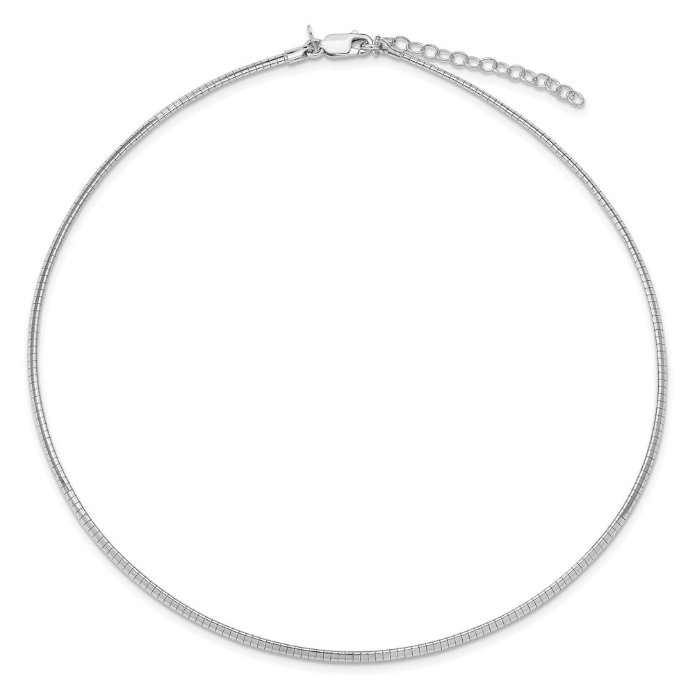 16 Zoll Sterlingsilber Rhodiniert 2mm mit 2 Extention Cubetto Halskette