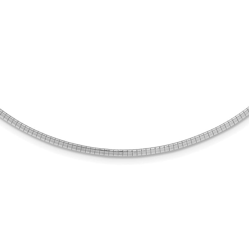 16 Zoll Sterlingsilber Rhodiniert 2mm mit 2 Extention Cubetto Halskette