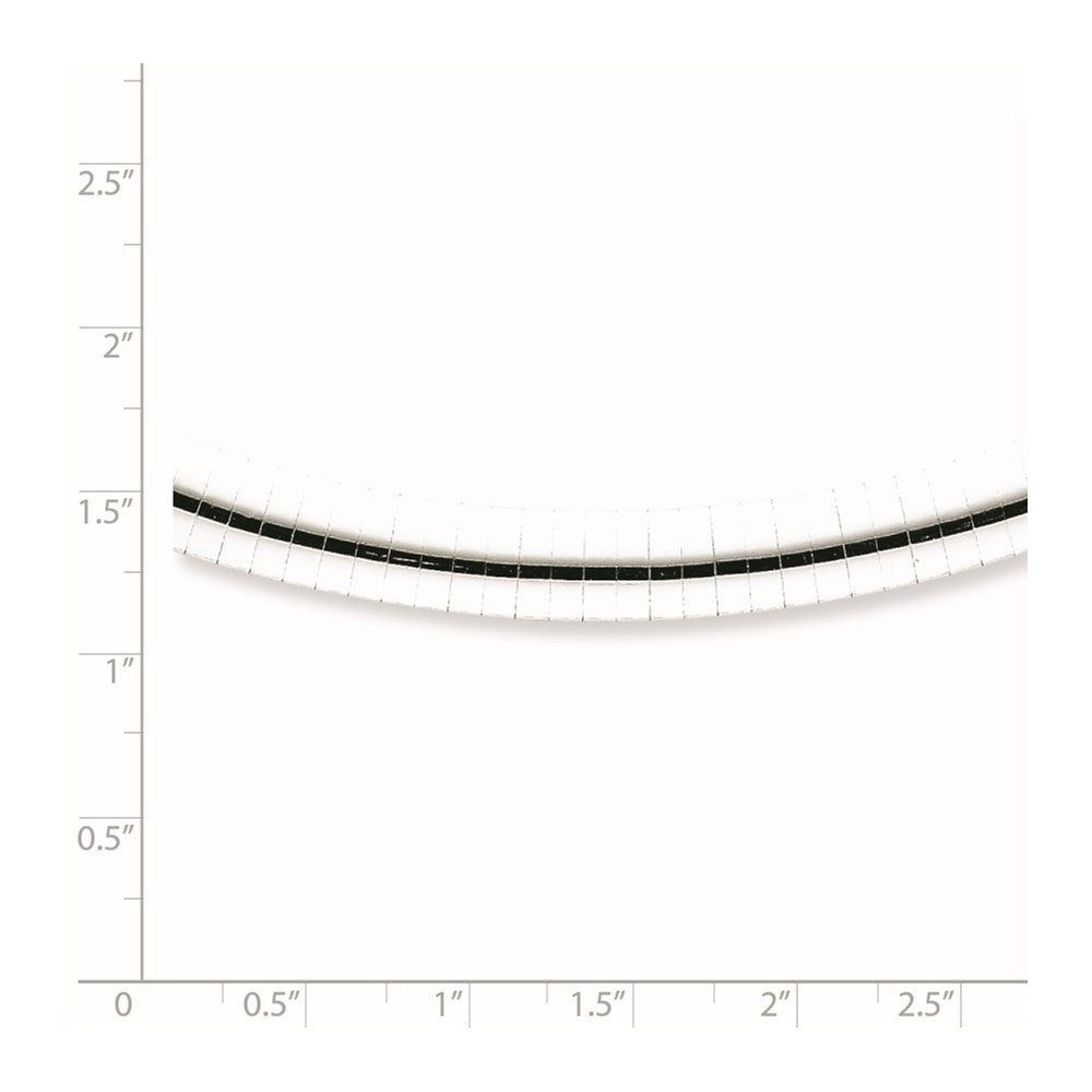 16 Zoll Sterlingsilber Rhodiniert 6mm mit 2 in Verlängerung Cubetto Halskette