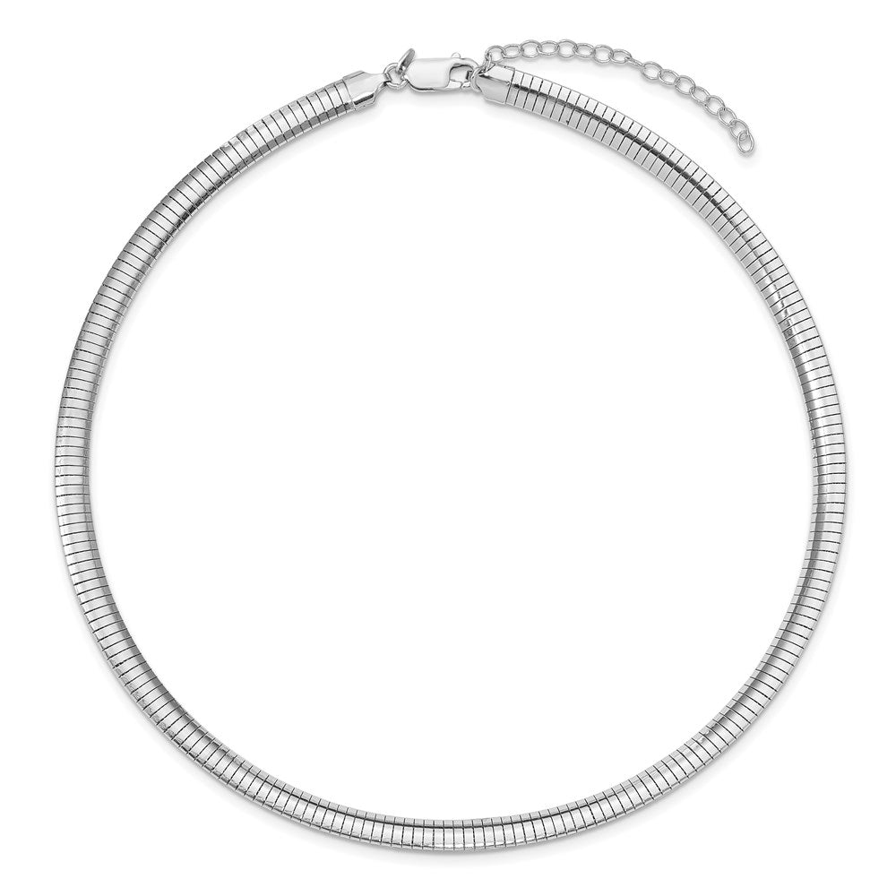 16 Zoll Sterlingsilber Rhodiniert 6mm mit 2 in Verlängerung Cubetto Halskette