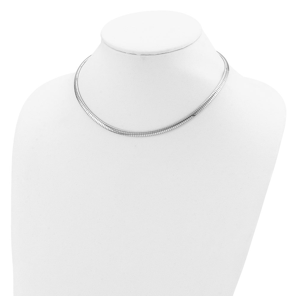 16 Zoll Sterlingsilber Rhodiniert 4mm mit A 2 Extention Cubetto Halskette