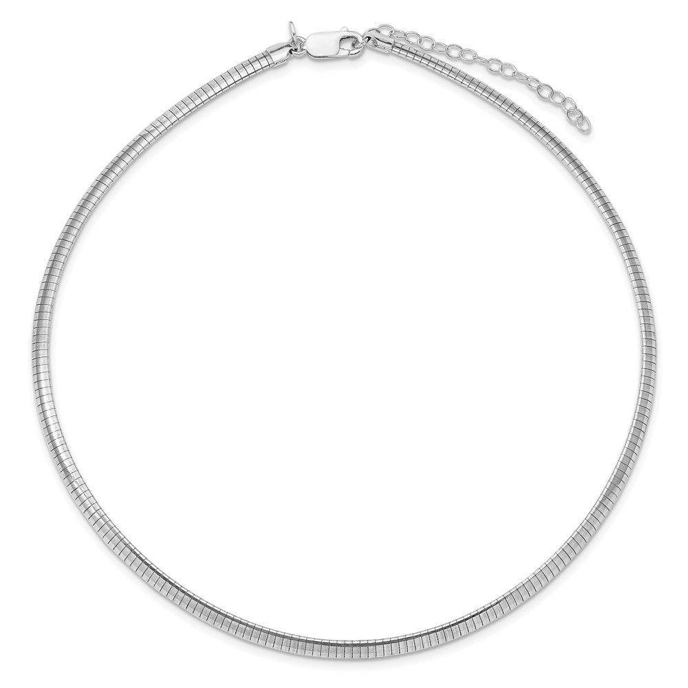 16 Zoll Sterlingsilber Rhodiniert 4mm mit A 2 Extention Cubetto Halskette