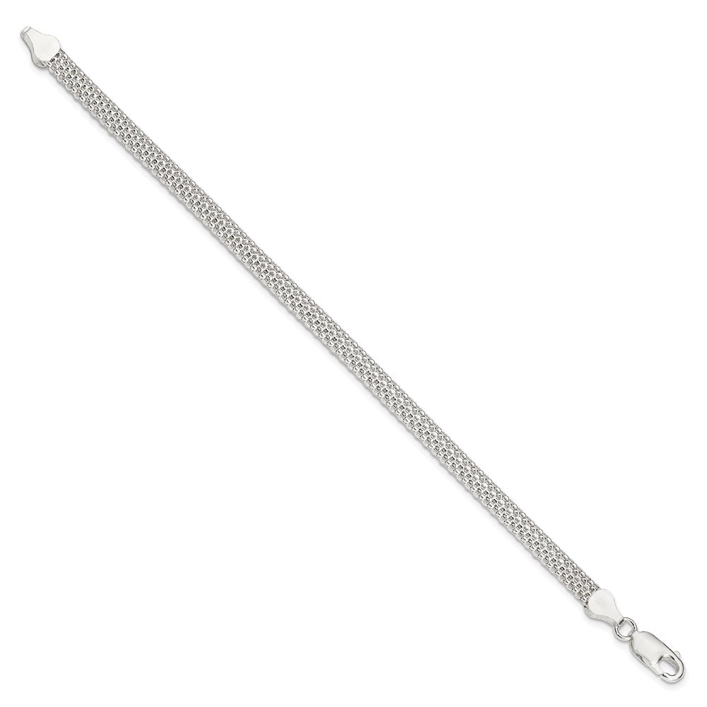 7 Zoll Sterlingsilber 5mm Netz Armband