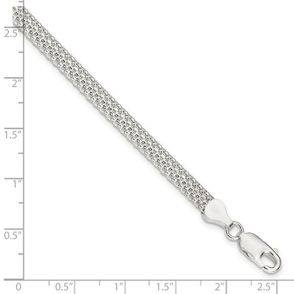 7 Zoll Sterlingsilber 5mm Netz Armband