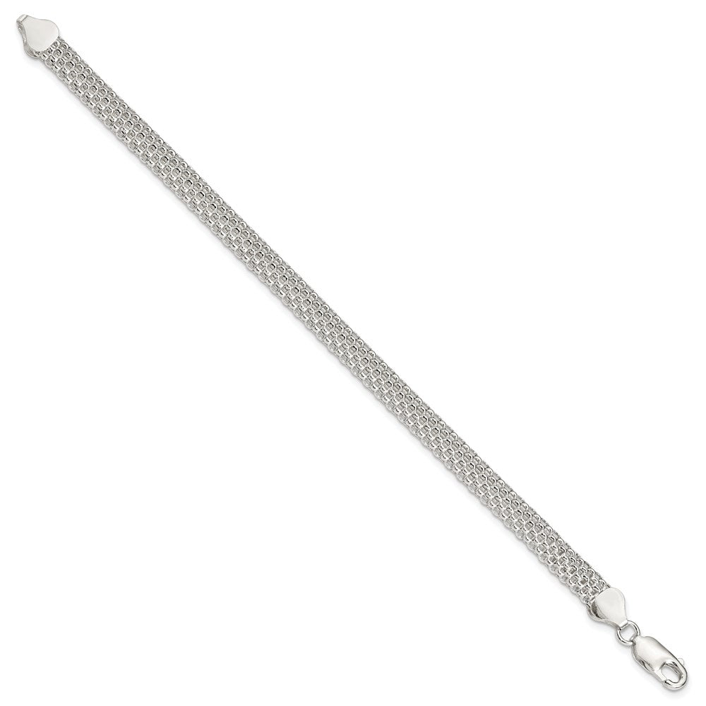 7 Zoll Sterlingsilber 6mm Netz Armband