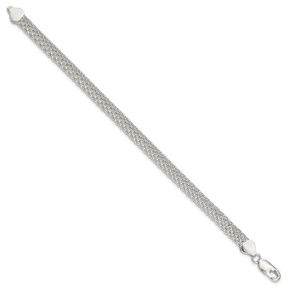 7 Zoll Sterlingsilber 6mm Netz Armband