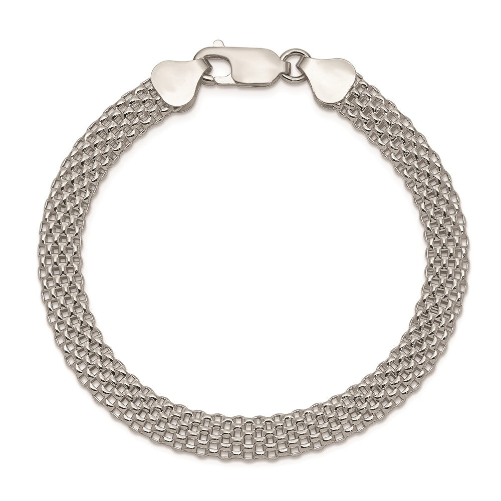 7 Zoll Sterlingsilber 6mm Netz Armband