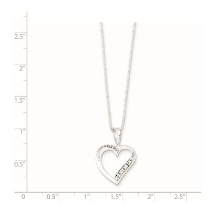 Sterlingsilber Zirkonia Herz Halskette