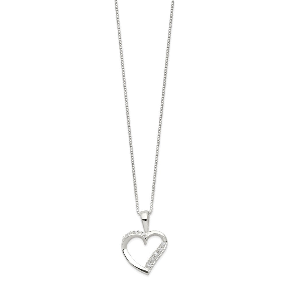 Sterlingsilber Zirkonia Herz Halskette