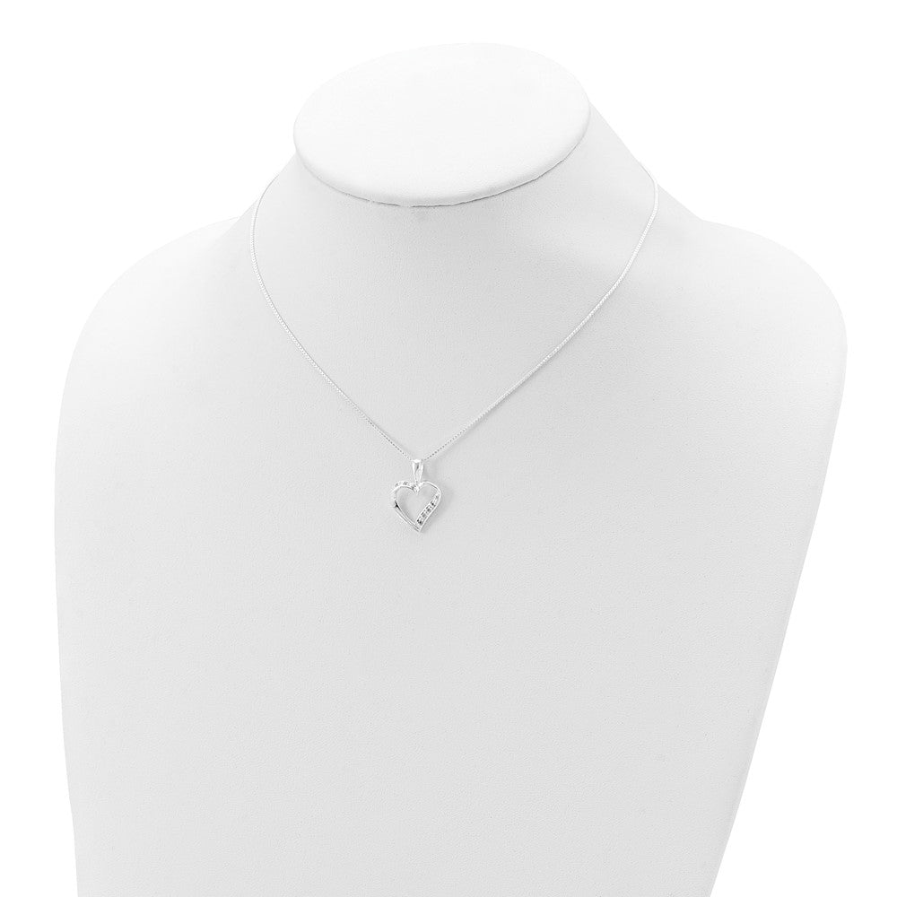 Sterlingsilber Zirkonia Herz Halskette