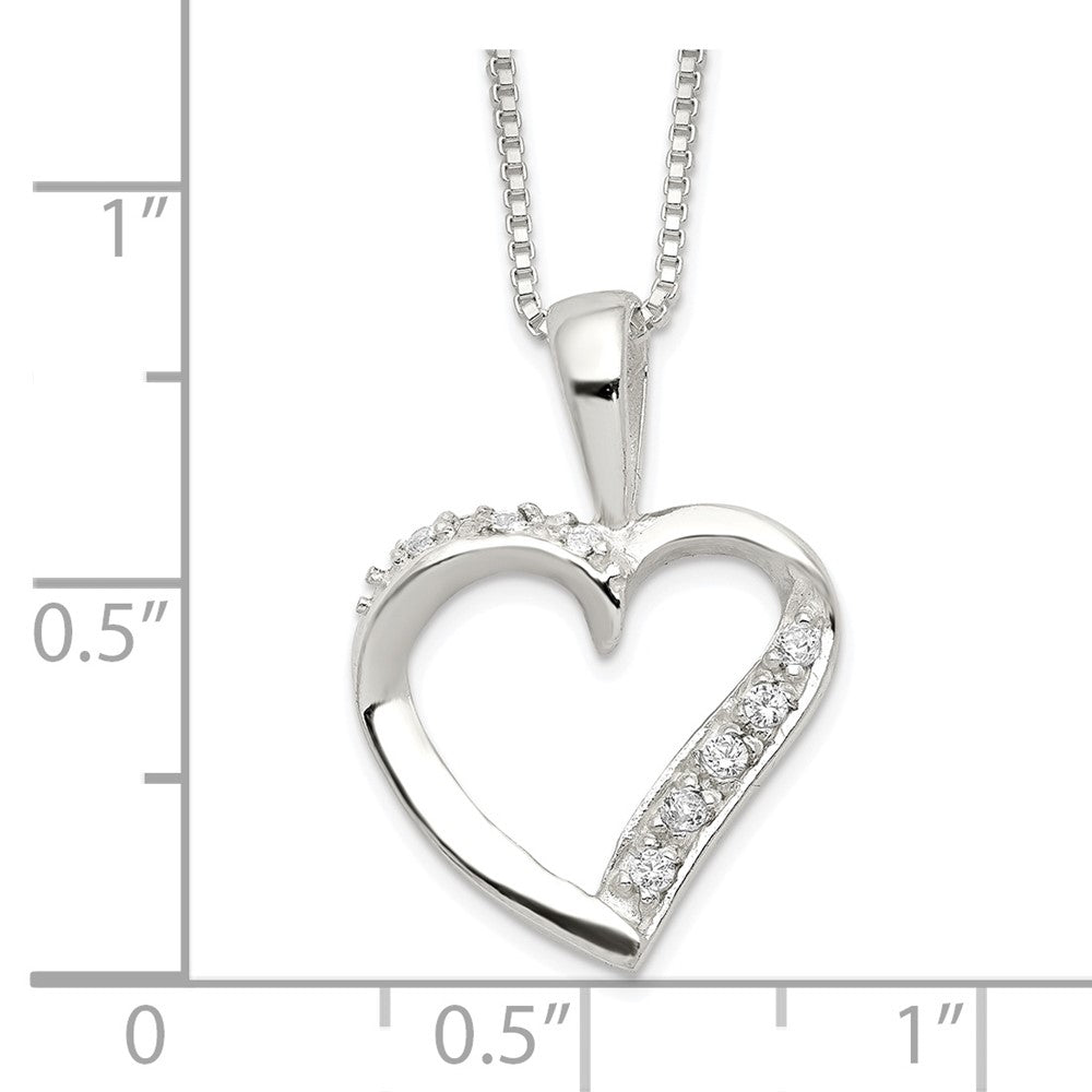 Sterlingsilber Zirkonia Herz Halskette