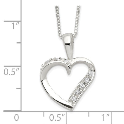 Sterlingsilber Zirkonia Herz Halskette