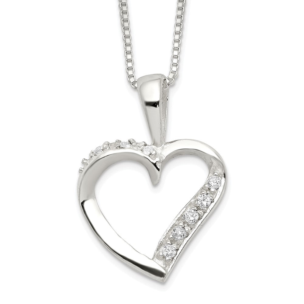 Sterlingsilber Zirkonia Herz Halskette