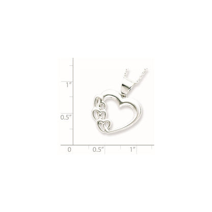 Sterlingsilber Rhodiniert Herz Halskette