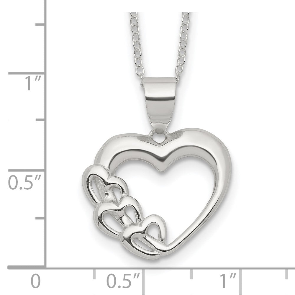 Sterlingsilber Rhodiniert Herz Halskette