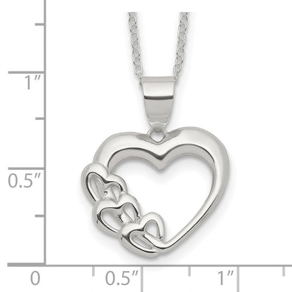 Sterlingsilber Rhodiniert Herz Halskette