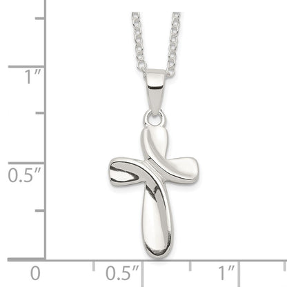 Sterlingsilber Rhodiniert Kreuz Halskette
