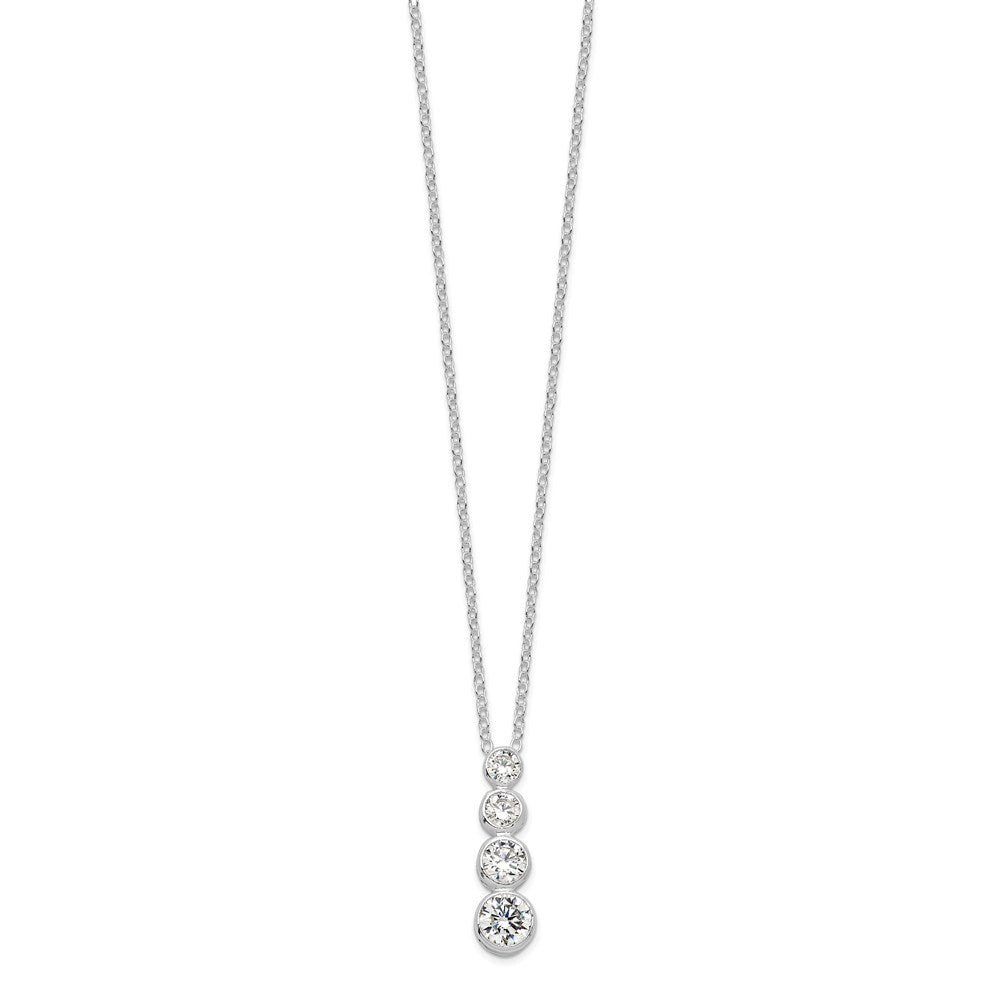 Sterlingsilber Rhodiniert Zirkonia Journey Halskette