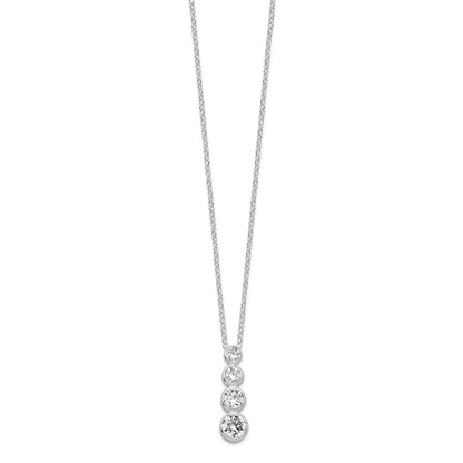 Sterlingsilber Rhodiniert Zirkonia Journey Halskette
