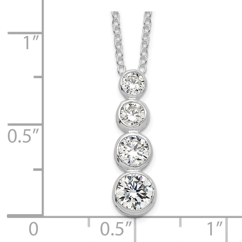Sterlingsilber Rhodiniert Zirkonia Journey Halskette