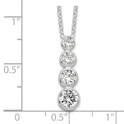 Sterlingsilber Rhodiniert Zirkonia Journey Halskette