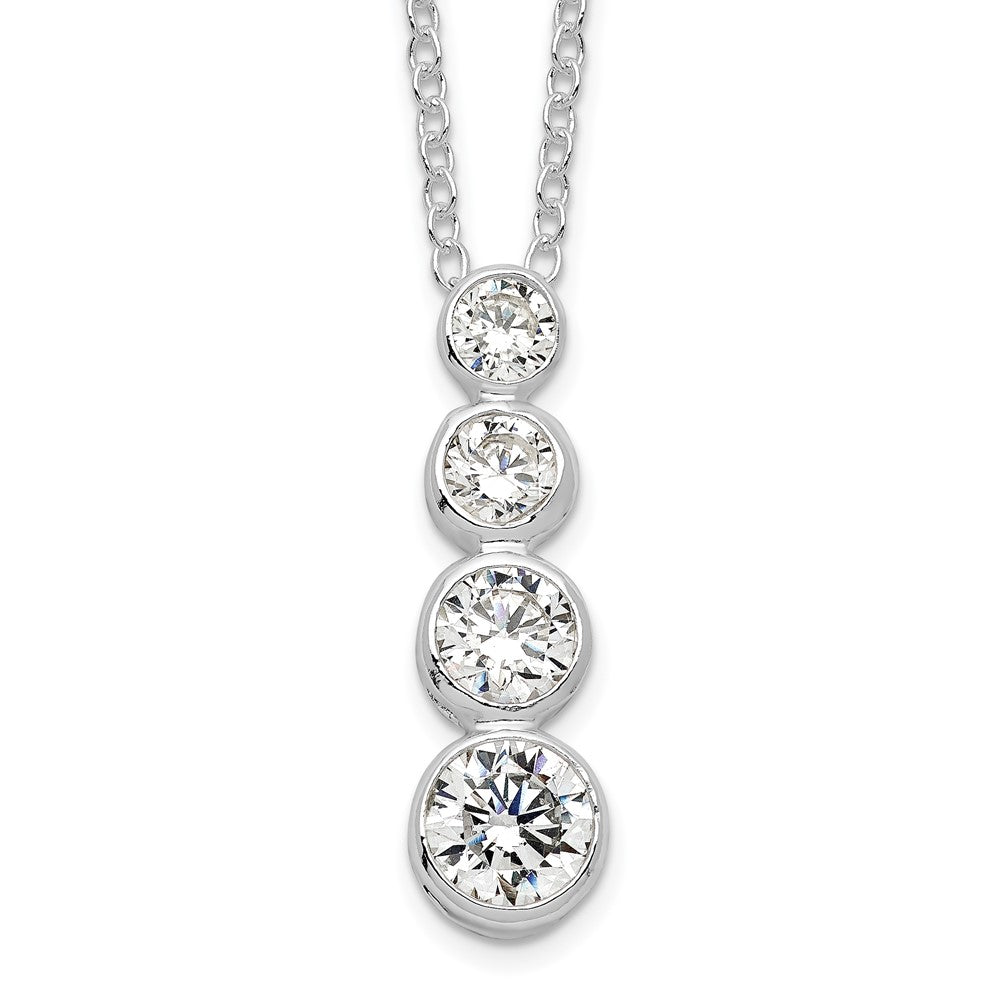 Sterlingsilber Rhodiniert Zirkonia Journey Halskette