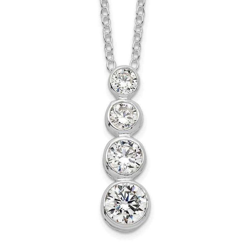 Sterlingsilber Rhodiniert Zirkonia Journey Halskette