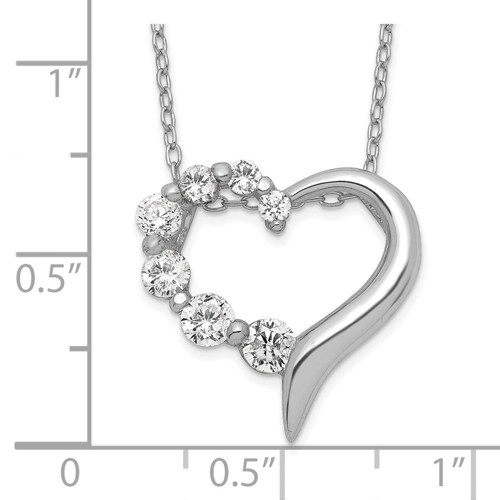 Sterlingsilber Zirkonia Herz Journey Halskette