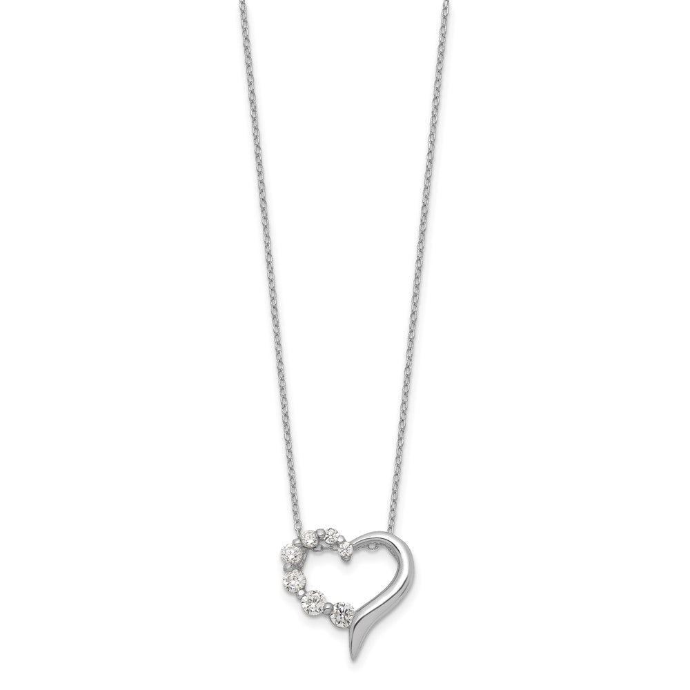 Sterlingsilber Zirkonia Herz Journey Halskette