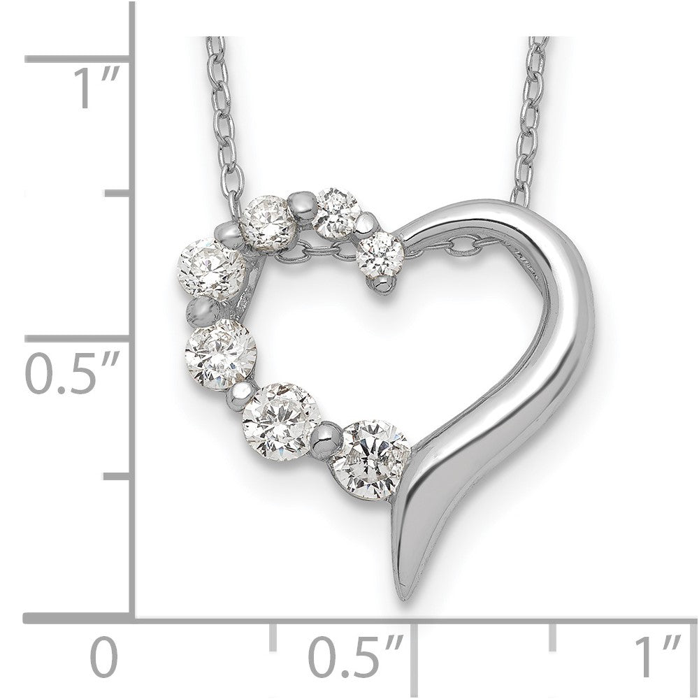Sterlingsilber Zirkonia Herz Journey Halskette
