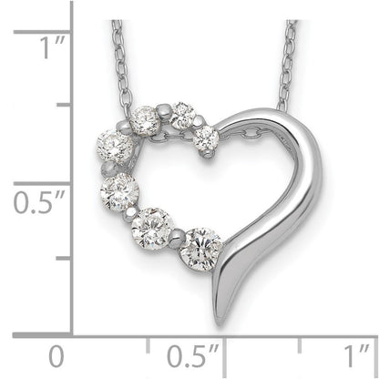 Sterlingsilber Zirkonia Herz Journey Halskette