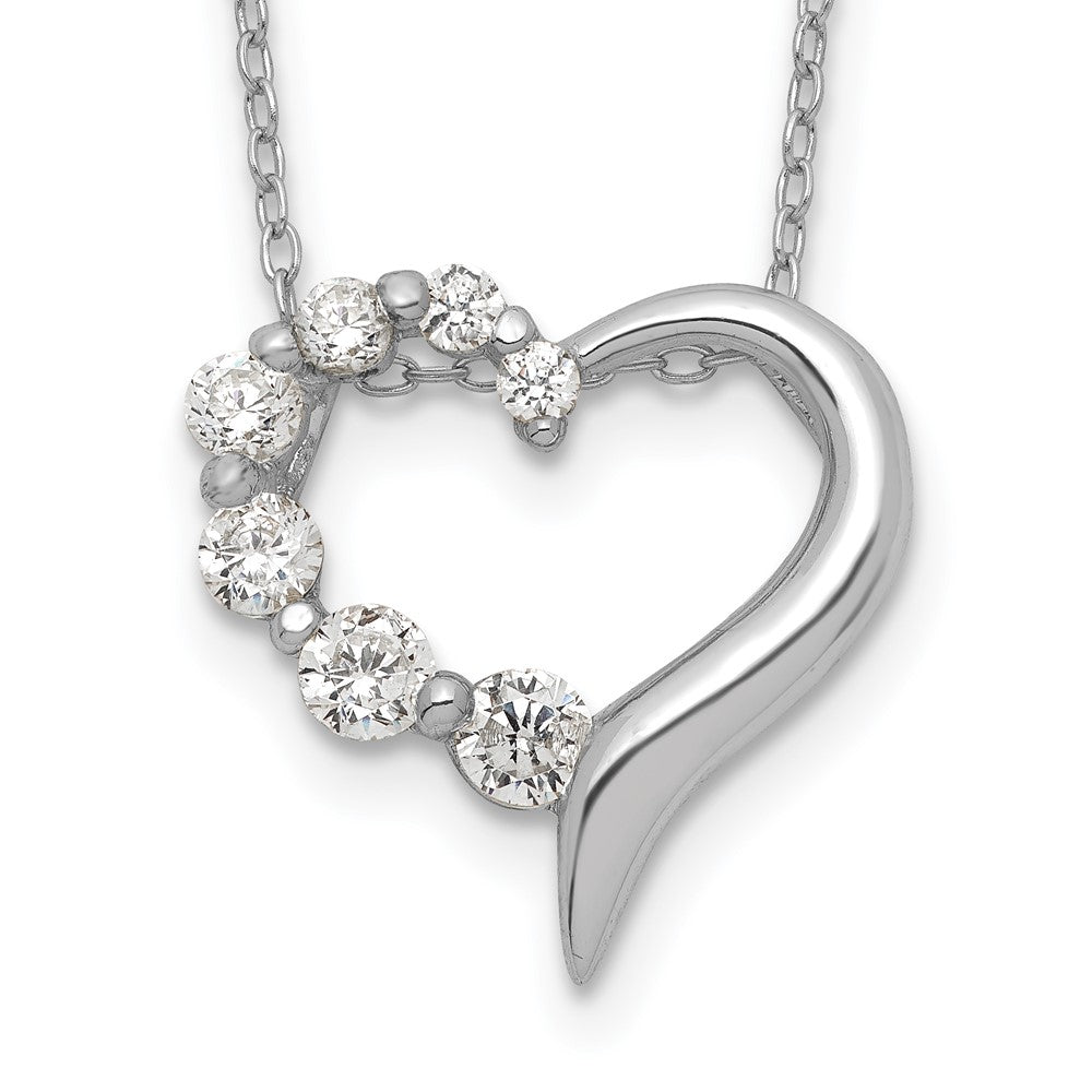 Sterlingsilber Zirkonia Herz Journey Halskette
