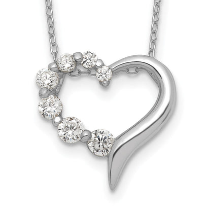 Sterlingsilber Zirkonia Herz Journey Halskette