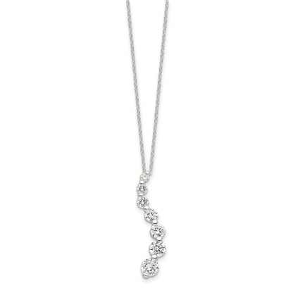 Sterlingsilber Rhodiniert Zirkonia Journey Halskette