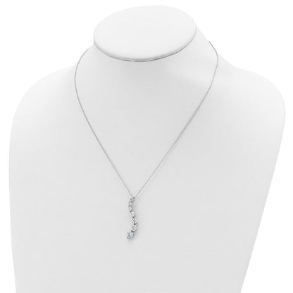Sterlingsilber Rhodiniert Zirkonia Journey Halskette