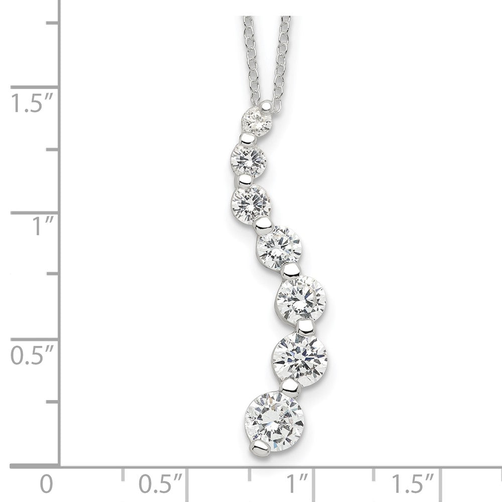 Sterlingsilber Rhodiniert Zirkonia Journey Halskette