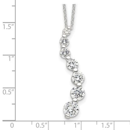 Sterlingsilber Rhodiniert Zirkonia Journey Halskette
