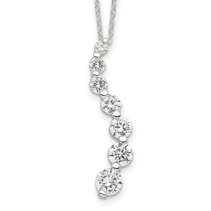 Sterlingsilber Rhodiniert Zirkonia Journey Halskette